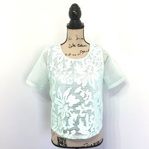 Gianni Bini Medium Shirt Blue Short Sleeve